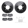 8312-76011 Drilled/Slotted Brake Rotors with 3000-Series Ceramic Brake Pads Kit & Hardware [Black], 1981-1985 Lexus/Toyota/Scion - image 1