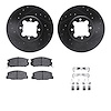 8312-76041 Drilled/Slotted Brake Rotors with 3000-Series Ceramic Brake Pads Kit & Hardware [Black], 1982-1985 Lexus/Toyota/Scion - image 1