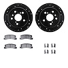 8312-76056 Drilled/Slotted Brake Rotors with 3000-Series Ceramic Brake Pads Kit & Hardware [Black], 1992-1996 Lexus/Toyota/Scion - image 1