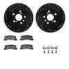 8312-76063 Drilled/Slotted Brake Rotors with 3000-Series Ceramic Brake Pads Kit & Hardware [Black], 1999-2003 Lexus/Toyota/Scion - image 1