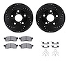8312-76083 Drilled/Slotted Brake Rotors with 3000-Series Ceramic Brake Pads Kit & Hardware [Black], 1991-1991 Lexus/Toyota/Scion - image 1
