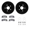8312-76084 Drilled/Slotted Brake Rotors with 3000-Series Ceramic Brake Pads Kit & Hardware [Black], 1991-1994 Lexus/Toyota/Scion - image 1