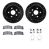 8312-76086 Drilled/Slotted Brake Rotors with 3000-Series Ceramic Brake Pads Kit & Hardware [Black], 1991-1997 Lexus/Toyota/Scion - image 1