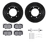 8312-76088 Drilled/Slotted Brake Rotors with 3000-Series Ceramic Brake Pads Kit & Hardware [Black], 1990-1992 Lexus/Toyota/Scion - image 1