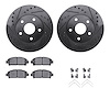 8312-76095 Drilled/Slotted Brake Rotors with 3000-Series Ceramic Brake Pads Kit & Hardware [Black], 1992-1995 Lexus/Toyota/Scion - image 1