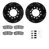 8312-76099 Drilled/Slotted Brake Rotors with 3000-Series Ceramic Brake Pads Kit & Hardware [Black], 2001-2009 Lexus/Toyota/Scion - image 1