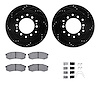 8312-76100 Drilled/Slotted Brake Rotors with 3000-Series Ceramic Brake Pads Kit & Hardware [Black], Fits Select Lexus/Toyota/Sci - image 1