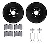 8312-76107 Drilled/Slotted Brake Rotors with 3000-Series Ceramic Brake Pads Kit & Hardware [Black], 1993-1998 Lexus/Toyota/Scion - image 1