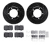 8312-76115 Drilled/Slotted Brake Rotors with 3000-Series Ceramic Brake Pads Kit & Hardware [Black], 1998-2007 Lexus/Toyota/Scion - image 1