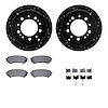 8312-76116 Drilled/Slotted Brake Rotors with 3000-Series Ceramic Brake Pads Kit & Hardware [Black], 1998-2007 Lexus/Toyota/Scion - image 1
