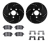 8312-76119 Drilled/Slotted Brake Rotors with 3000-Series Ceramic Brake Pads Kit & Hardware [Black], 2000-2000 Lexus/Toyota/Scion - image 1