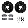 8312-76126 Drilled/Slotted Brake Rotors with 3000-Series Ceramic Brake Pads Kit & Hardware [Black], 2002-2008 Lexus/Toyota/Scion - image 1