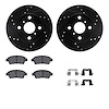 8312-76127 Drilled/Slotted Brake Rotors with 3000-Series Ceramic Brake Pads Kit & Hardware [Black], 2000-2000 Lexus/Toyota/Scion - image 1