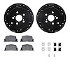 8312-76129 Drilled/Slotted Brake Rotors with 3000-Series Ceramic Brake Pads Kit & Hardware [Black], 2005-2010 Lexus/Toyota/Scion - image 1