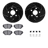 8312-76130 Drilled/Slotted Brake Rotors with 3000-Series Ceramic Brake Pads Kit & Hardware [Black], 2001-2005 Lexus/Toyota/Scion - image 1