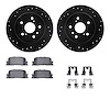 8312-76134 Drilled/Slotted Brake Rotors with 3000-Series Ceramic Brake Pads Kit & Hardware [Black], 2001-2003 Lexus/Toyota/Scion - image 1