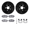 8312-76135 Drilled/Slotted Brake Rotors with 3000-Series Ceramic Brake Pads Kit & Hardware [Black], 2003-2006 Lexus/Toyota/Scion - image 1