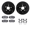 8312-76138 Drilled/Slotted Brake Rotors with 3000-Series Ceramic Brake Pads Kit & Hardware [Black], 2005-2015 Lexus/Toyota/Scion - image 1