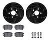 8312-76143 Drilled/Slotted Brake Rotors with 3000-Series Ceramic Brake Pads Kit & Hardware [Black], 2002-2003 Lexus/Toyota/Scion - image 1