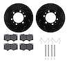 8312-76147 Drilled/Slotted Brake Rotors with 3000-Series Ceramic Brake Pads Kit & Hardware [Black], Fits Select Lexus/Toyota/Sci - image 1