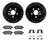 8312-76149 Drilled/Slotted Brake Rotors with 3000-Series Ceramic Brake Pads Kit & Hardware [Black], 2004-2010 Lexus/Toyota/Scion - image 1