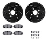 8312-76154 Drilled/Slotted Brake Rotors with 3000-Series Ceramic Brake Pads Kit & Hardware [Black], 2006-2019 Lexus/Toyota/Scion - image 1