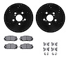 8312-76155 Drilled/Slotted Brake Rotors with 3000-Series Ceramic Brake Pads Kit & Hardware [Black], 2010-2017 Lexus/Toyota/Scion - image 1