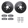 8312-76156 Drilled/Slotted Brake Rotors with 3000-Series Ceramic Brake Pads Kit & Hardware [Black], Fits Select Lexus/Toyota/Sci - image 1