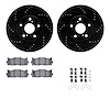 8312-76160 Drilled/Slotted Brake Rotors with 3000-Series Ceramic Brake Pads Kit & Hardware [Black], 2007-2018 Lexus/Toyota/Scion - image 1