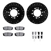 8312-76163 Drilled/Slotted Brake Rotors with 3000-Series Ceramic Brake Pads Kit & Hardware [Black], Fits Select Lexus/Toyota/Sci - image 1
