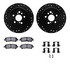 8312-76165 Drilled/Slotted Brake Rotors with 3000-Series Ceramic Brake Pads Kit & Hardware [Black], 2008-2013 Lexus/Toyota/Scion - image 1