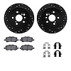 8312-76169 Drilled/Slotted Brake Rotors with 3000-Series Ceramic Brake Pads Kit & Hardware [Black], 2009-2015 Lexus/Toyota/Scion - image 1
