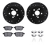 8312-76171 Drilled/Slotted Brake Rotors with 3000-Series Ceramic Brake Pads Kit & Hardware [Black], Fits Select Multiple Makes/M - image 1