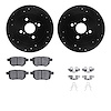 8312-76172 Drilled/Slotted Brake Rotors with 3000-Series Ceramic Brake Pads Kit & Hardware [Black], 2012-2018 Lexus/Toyota/Scion - image 1