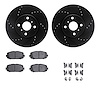 8312-76176 Drilled/Slotted Brake Rotors with 3000-Series Ceramic Brake Pads Kit & Hardware [Black], 2012-2018 Lexus/Toyota/Scion - image 1