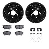 8312-76177 Drilled/Slotted Brake Rotors with 3000-Series Ceramic Brake Pads Kit & Hardware [Black], 2006-2018 Lexus/Toyota/Scion - image 1