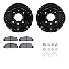 8312-80018 Drilled/Slotted Brake Rotors with 3000-Series Ceramic Brake Pads Kit & Hardware [Black], 1986-1988 Ford/Lincoln/Mercu - image 1
