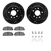 8312-80019 Drilled/Slotted Brake Rotors with 3000-Series Ceramic Brake Pads Kit & Hardware [Black], 1986-1991 Ford/Lincoln/Mercu - image 1