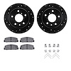 8312-80020 Drilled/Slotted Brake Rotors with 3000-Series Ceramic Brake Pads Kit & Hardware [Black], 1989-1991 Ford/Lincoln/Mercu - image 1