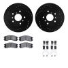 8312-80026 Drilled/Slotted Brake Rotors with 3000-Series Ceramic Brake Pads Kit & Hardware [Black], 1988-1992 Ford/Lincoln/Mercu - image 1