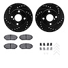 8312-80031 Drilled/Slotted Brake Rotors with 3000-Series Ceramic Brake Pads Kit & Hardware [Black], 1990-1993 Ford/Lincoln/Mercu - image 1