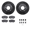 8312-80035 Drilled/Slotted Brake Rotors with 3000-Series Ceramic Brake Pads Kit & Hardware [Black], 1996-1998 Ford/Lincoln/Mercu - image 1