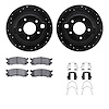 8312-80037 Drilled/Slotted Brake Rotors with 3000-Series Ceramic Brake Pads Kit & Hardware [Black], 1995-2002 Ford/Lincoln/Mercu - image 1