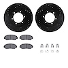 8312-80040 Drilled/Slotted Brake Rotors with 3000-Series Ceramic Brake Pads Kit & Hardware [Black], 1987-1993 Ford/Lincoln/Mercu - image 1