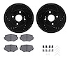 8312-80042 Drilled/Slotted Brake Rotors with 3000-Series Ceramic Brake Pads Kit & Hardware [Black], 1994-2002 Ford/Lincoln/Mercu - image 1