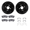 8312-80044 Drilled/Slotted Brake Rotors with 3000-Series Ceramic Brake Pads Kit & Hardware [Black], 1999-2003 Ford/Lincoln/Mercu - image 1