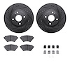 8312-80048 Drilled/Slotted Brake Rotors with 3000-Series Ceramic Brake Pads Kit & Hardware [Black], 2001-2005 Ford/Lincoln/Mercu - image 1