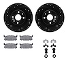 8312-80049 Drilled/Slotted Brake Rotors with 3000-Series Ceramic Brake Pads Kit & Hardware [Black], 2001-2005 Ford/Lincoln/Mercu - image 1