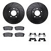 8312-80053 Drilled/Slotted Brake Rotors with 3000-Series Ceramic Brake Pads Kit & Hardware [Black], 2004-2011 Ford/Lincoln/Mercu - image 1