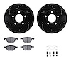 8312-80056 Drilled/Slotted Brake Rotors with 3000-Series Ceramic Brake Pads Kit & Hardware [Black], 2004-2013 Ford/Lincoln/Mercu - image 1